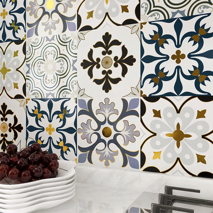 Lisslune | PVC Square Peel & Stick Mosaic Tile Multi-Colors Kitchen and Bathroom Single Tile