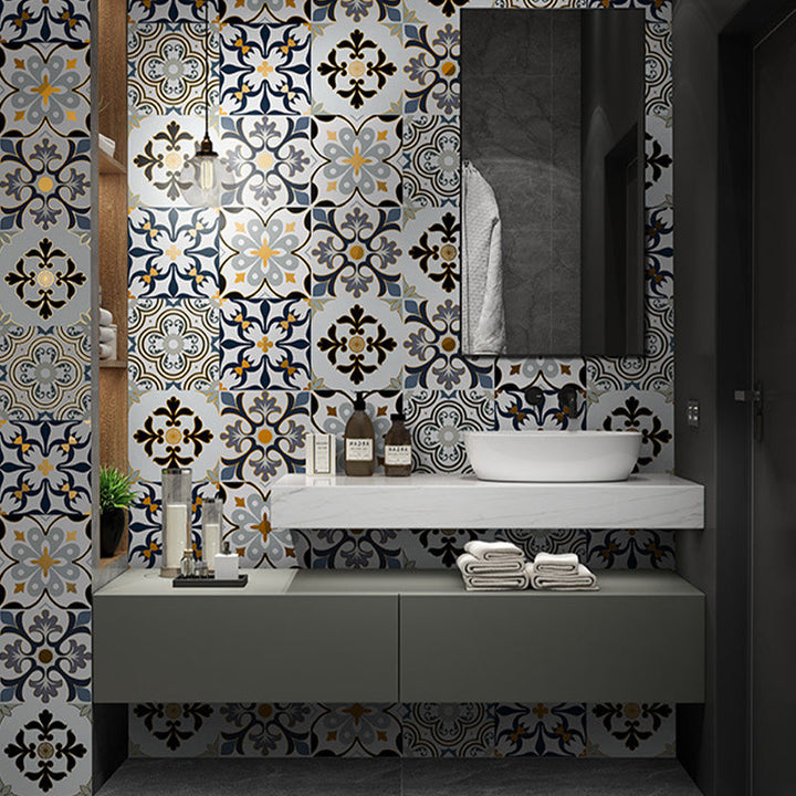 Lisslune | PVC Square Peel & Stick Mosaic Tile Multi-Colors Kitchen and Bathroom Single Tile