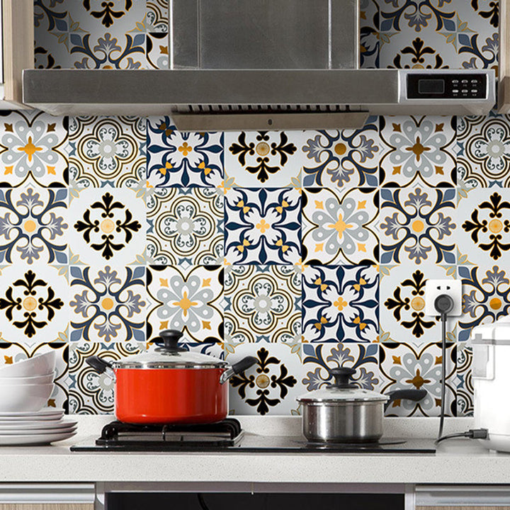 Lisslune | PVC Square Peel & Stick Mosaic Tile Multi-Colors Kitchen and Bathroom Single Tile