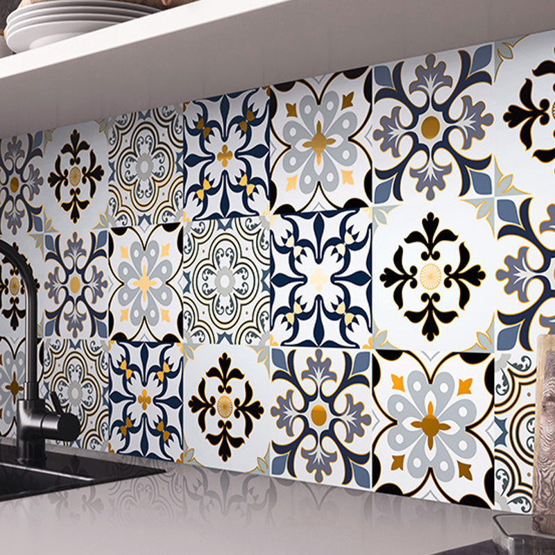 Lisslune | PVC Square Peel & Stick Mosaic Tile Multi-Colors Kitchen and Bathroom Single Tile