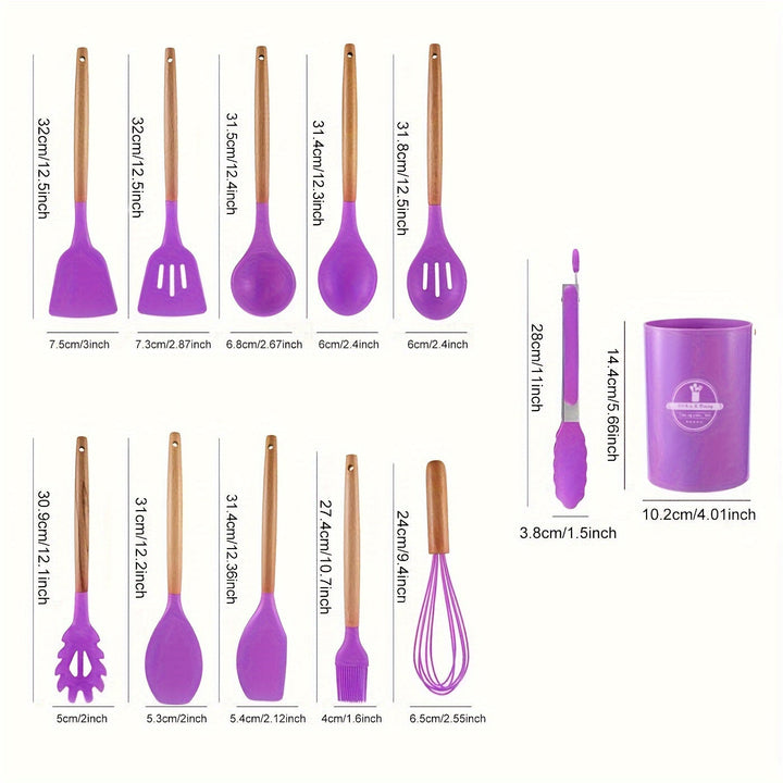 Lisslune | Kitchen tool set – silicone – non-stick coated – heat resistant
