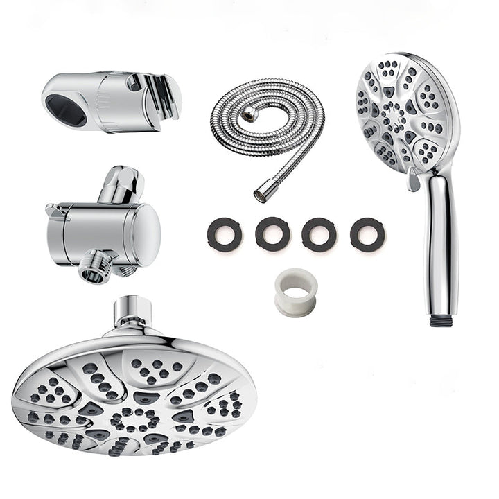 Lisslune | Contemporary Shower Combo Dual Shower Head Chrome Ceiling Mounted Round Shower Head