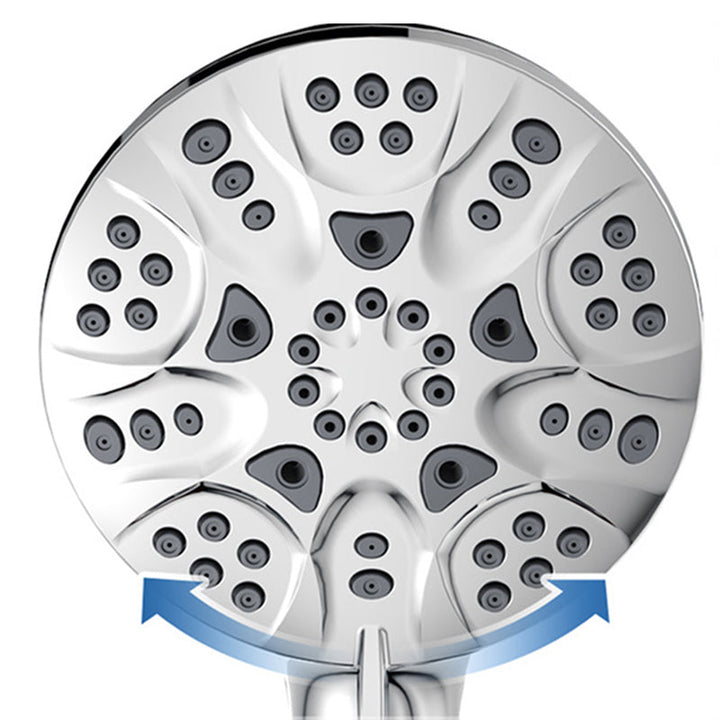 Lisslune | Contemporary Shower Combo Dual Shower Head Chrome Ceiling Mounted Round Shower Head