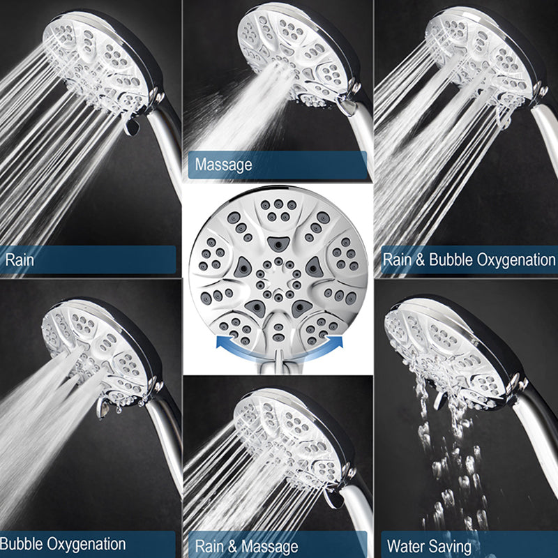 Lisslune | Contemporary Shower Combo Dual Shower Head Chrome Ceiling Mounted Round Shower Head