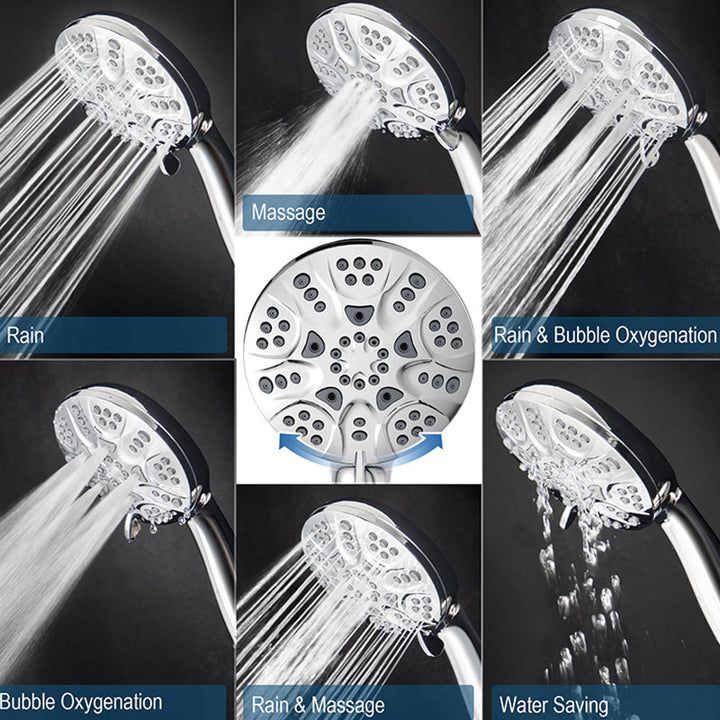 Lisslune | Contemporary Shower Combo Dual Shower Head Chrome Ceiling Mounted Round Shower Head