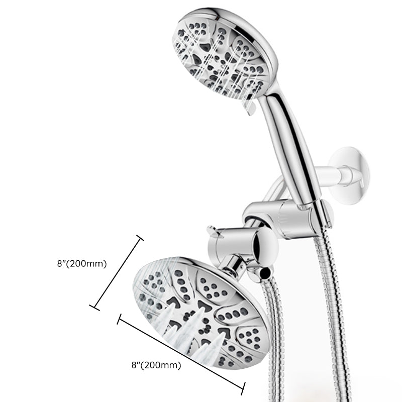 Lisslune | Contemporary Shower Combo Dual Shower Head Chrome Ceiling Mounted Round Shower Head