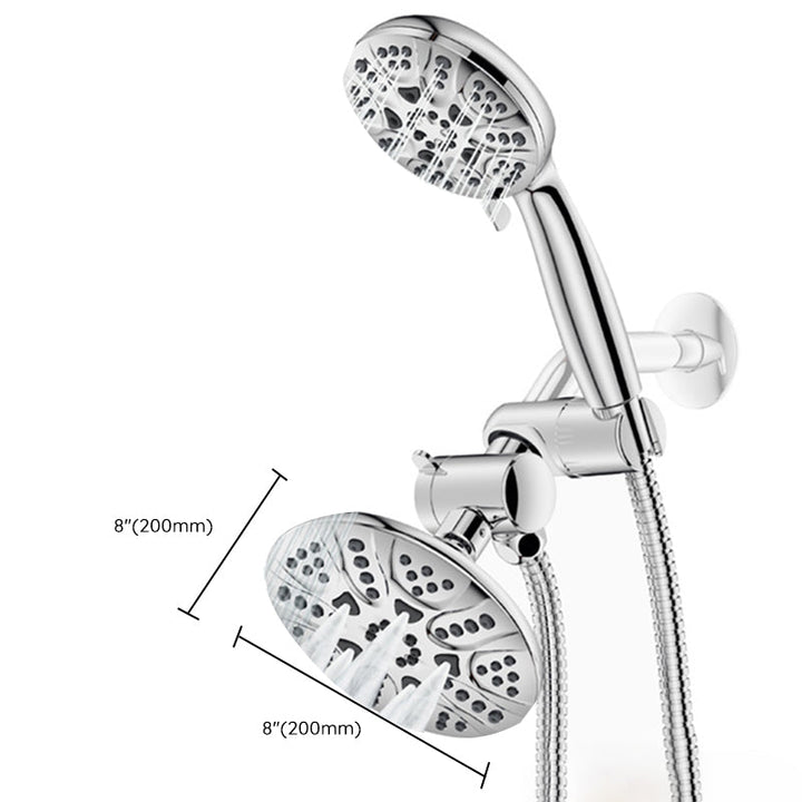 Lisslune | Contemporary Shower Combo Dual Shower Head Chrome Ceiling Mounted Round Shower Head