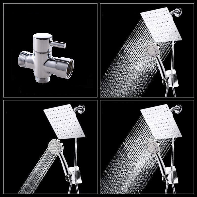 Lisslune | Modern Pull-Down Dual Showerhead Square High Arch Showerhead Combination