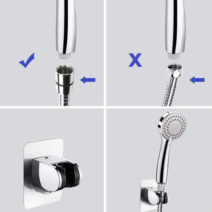 Lisslune | Modern Dual Shower Head Square High Arc Shower Head Combination in Silver