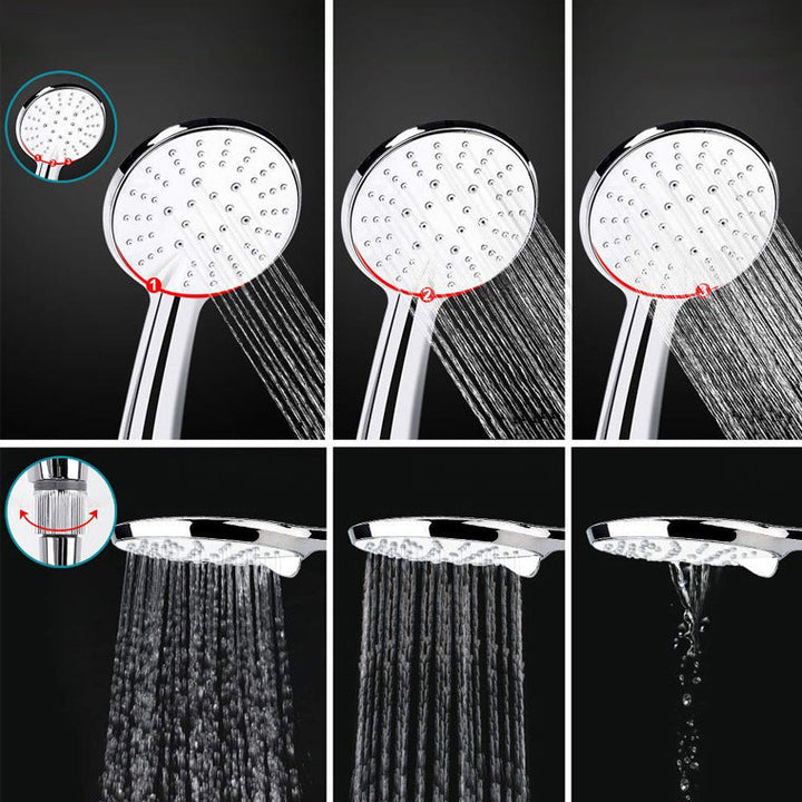 Lisslune | Contemporary Dual Shower Head Square High Arc Shower Head Combination in Chrome