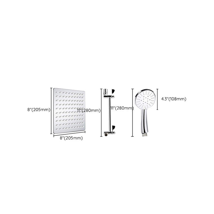 Lisslune | Contemporary Dual Shower Head Square High Arc Shower Head Combination in Chrome