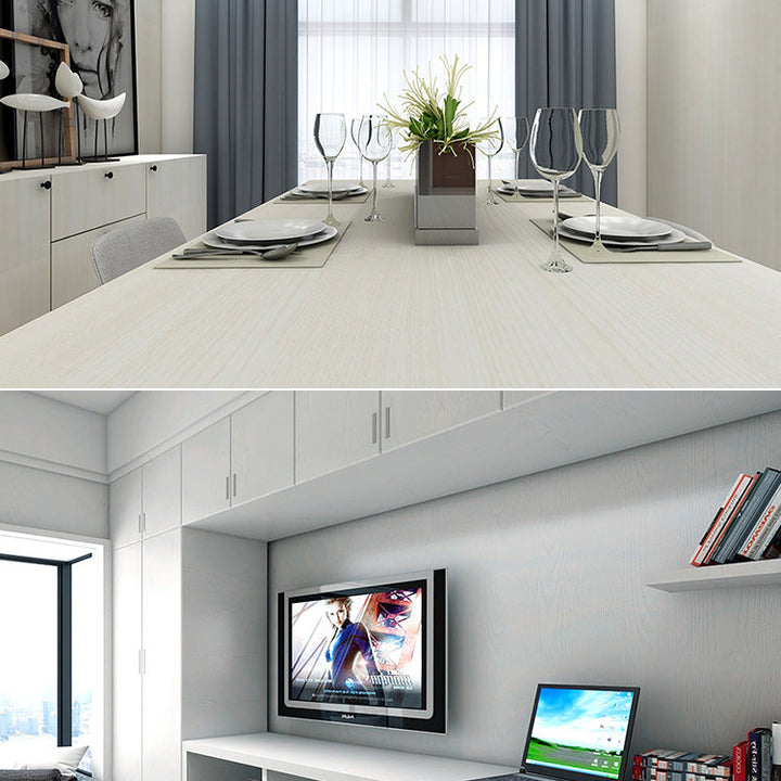 Lisslune | Modern Pearl Wainscoting PVC Wood Grain Wall Access Panel Peel and Stick Wall Tile