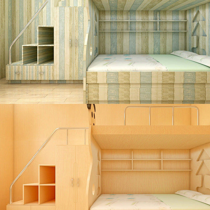 Lisslune | Modern Pearl Wainscoting PVC Wood Grain Wall Access Panel Peel and Stick Wall Tile