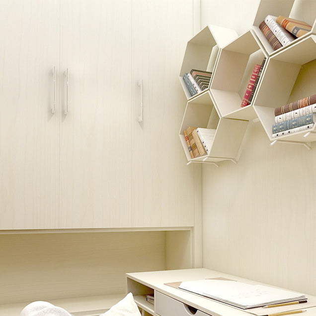 Lisslune | Modern Pearl Wainscoting PVC Wood Grain Wall Access Panel Peel and Stick Wall Tile