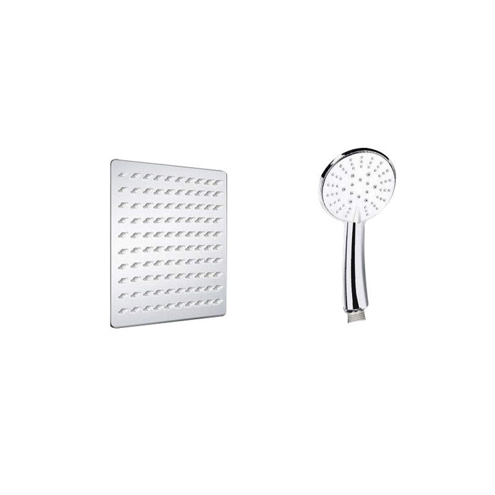 Lisslune | Contemporary Dual Shower Head Square High Arc Shower Head Combination in Chrome