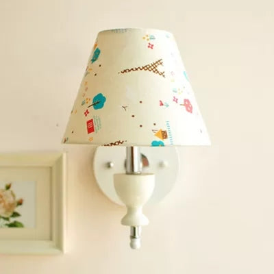 Lisslune | Fabric Flower Wall Lamp Children's Room 1 Head Contemporary Wall Light in White