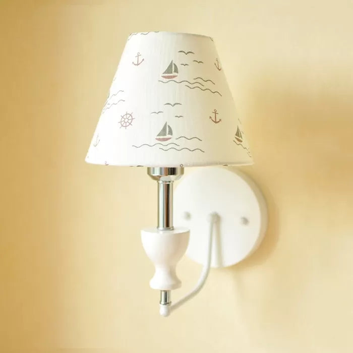 Lisslune | Fabric Flower Wall Lamp Children's Room 1 Head Contemporary Wall Light in White