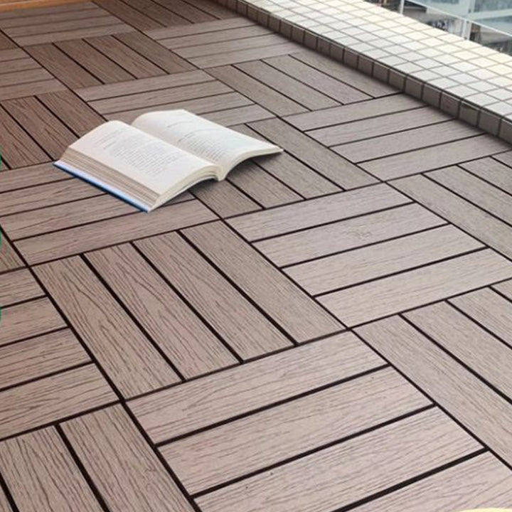 Lisslune | Wooden Floor Tile Solid Color Click Lock Non-Slip Outdoor Terrace