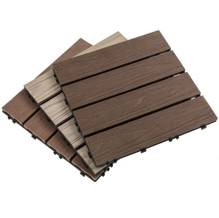 Lisslune | Wooden Floor Tile Solid Color Click Lock Non-Slip Outdoor Terrace