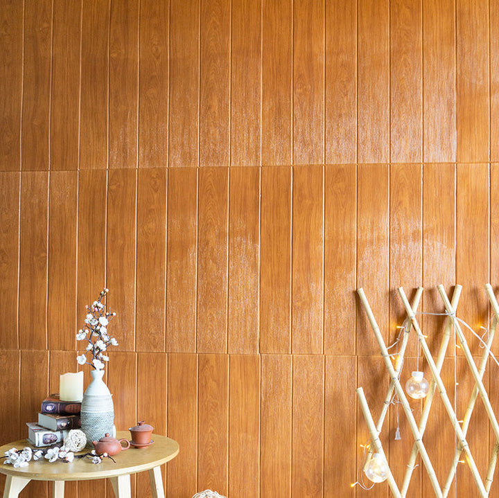 Lisslune | Modern Tin Back Panel Smooth Thickened Wall Ceiling Wood Grain Design