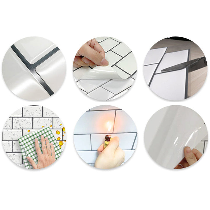 Lisslune | Wall Tiles Floor Tile Kitchen Brick Look Waterproof Peel and Stick Wall Tiles Floor Tile