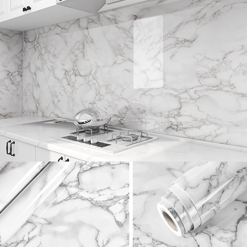 Lisslune | Contemporary waterproof single tile marble print peel and stick bathroom backsplash tile