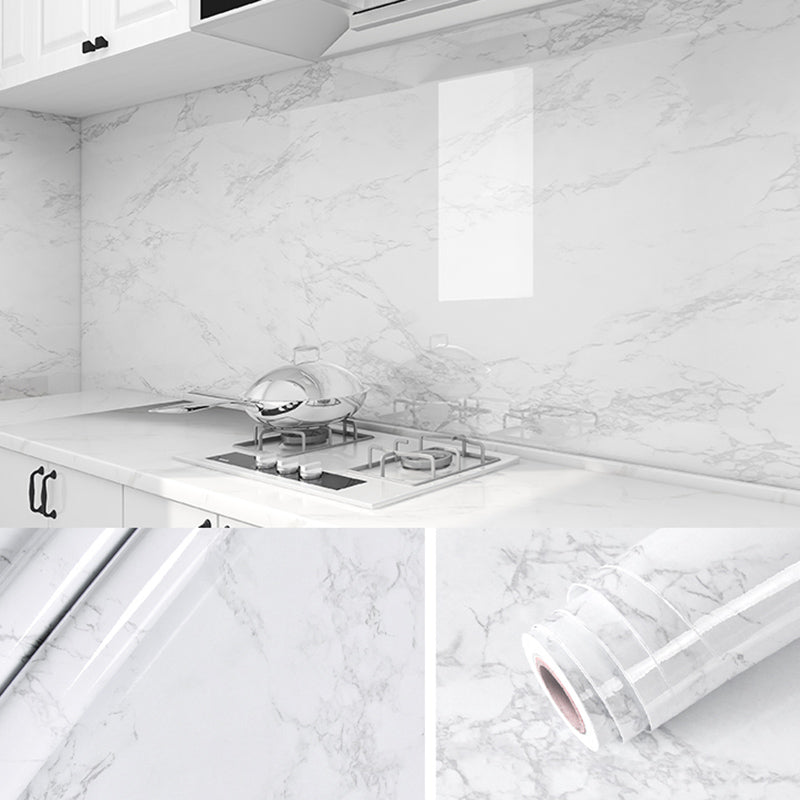 Lisslune | Contemporary waterproof single tile marble print peel and stick bathroom backsplash tile