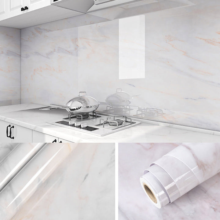 Lisslune | Contemporary waterproof single tile marble print peel and stick bathroom backsplash tile