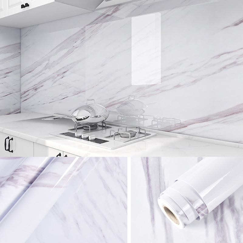 Lisslune | Contemporary waterproof single tile marble print peel and stick bathroom backsplash tile