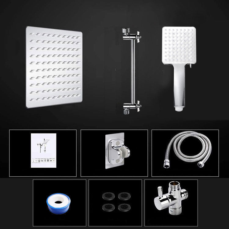 Lisslune | Pull down Dual Shower Head Square High Arch Shower Head Combo in Chrome