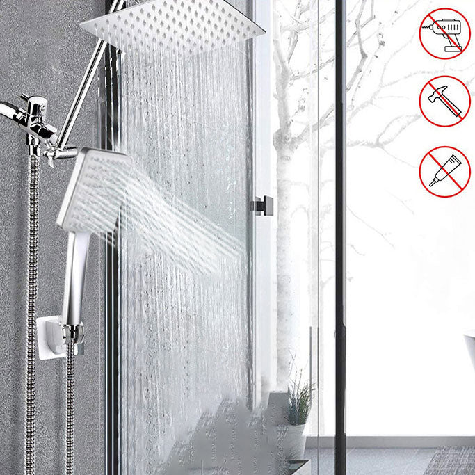Lisslune | Pull down Dual Shower Head Square High Arch Shower Head Combo in Chrome