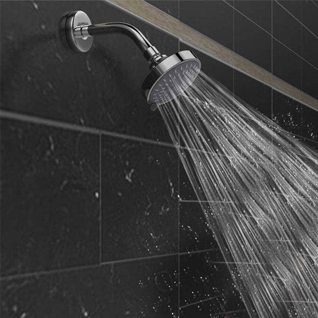 Lisslune | Modern Standard 5 Settings Shower Head Round Metal Adjustable Spray Pattern Shower Head