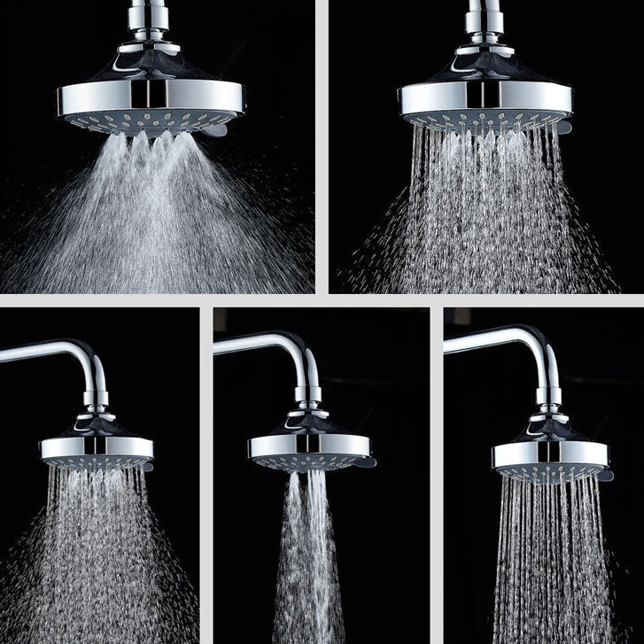 Lisslune | Modern Standard 5 Settings Shower Head Round Metal Adjustable Spray Pattern Shower Head