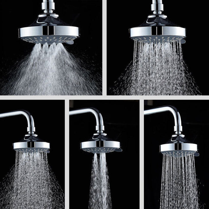 Lisslune | Modern Standard 5 Settings Shower Head Round Metal Adjustable Spray Pattern Shower Head