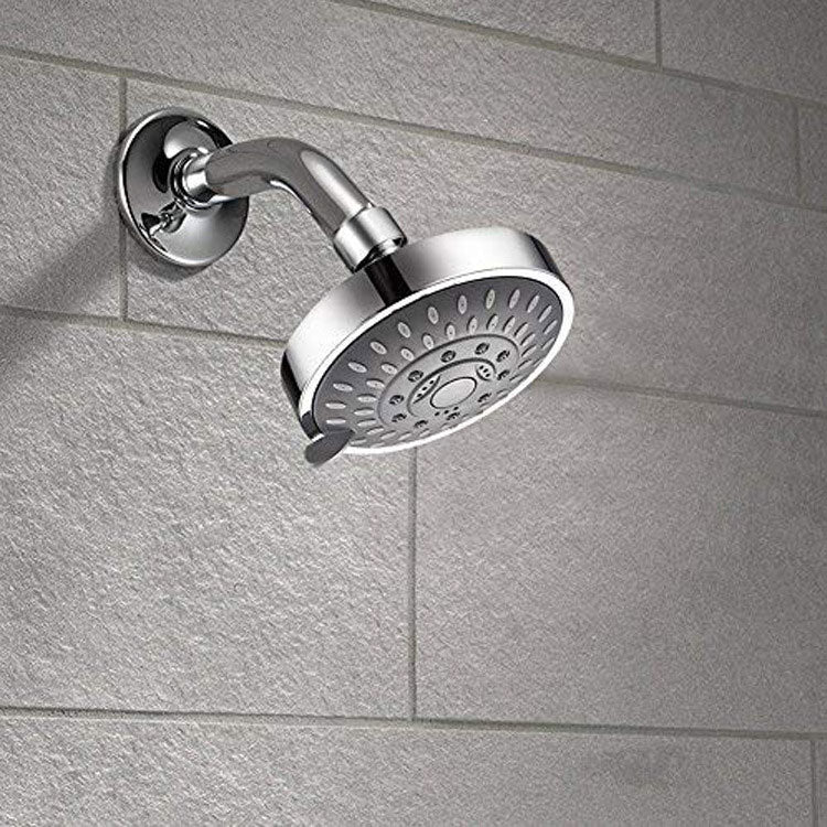 Lisslune | Modern Standard 5 Settings Shower Head Round Metal Adjustable Spray Pattern Shower Head