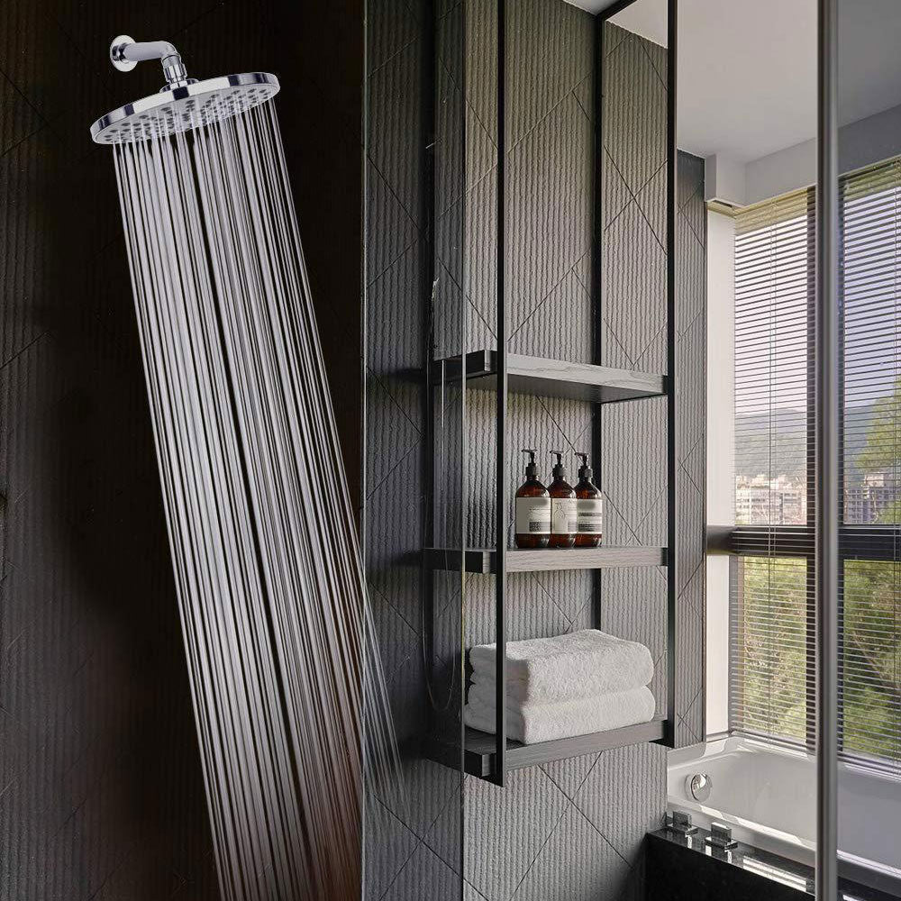 Lisslune | Contemporary Fest Shower Head Round Shower Head Combo in Silver