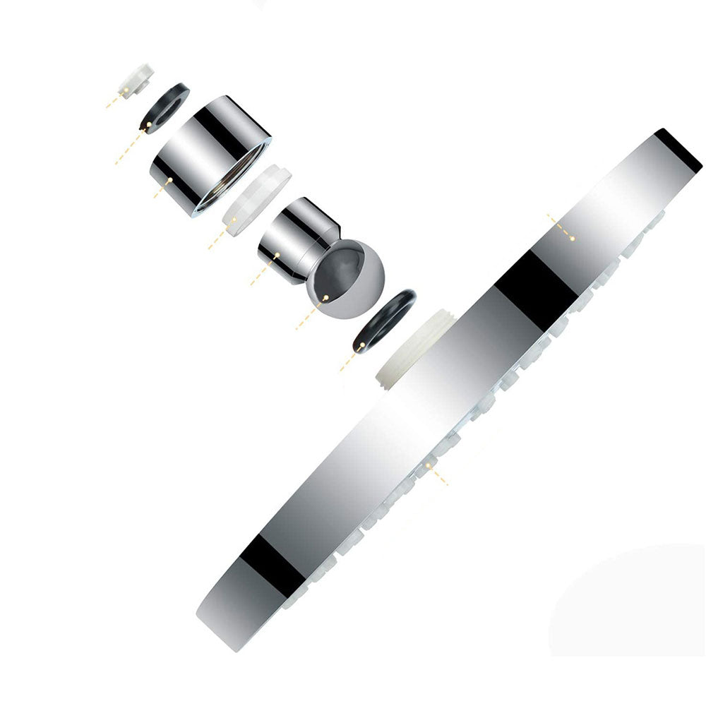Lisslune | Contemporary Fixed Shower Head Round Metal Spray Head in Silver