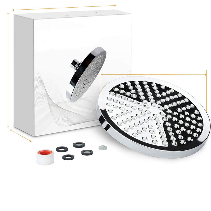 Lisslune | Contemporary Fixed Shower Head Round Metal Spray Head in Silver