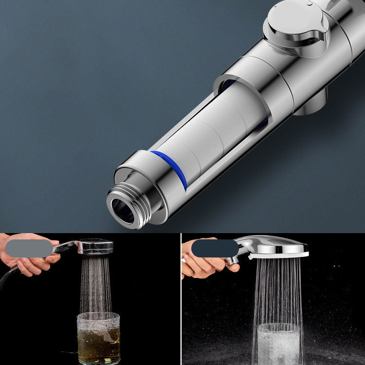 Lisslune | Contemporary Hand Shower Round Shower Head Combo in Silver