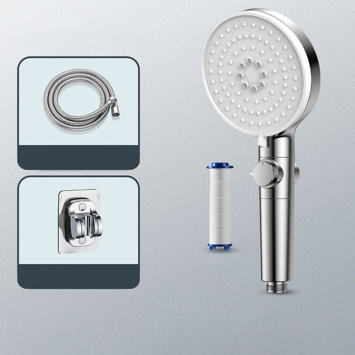 Lisslune | Contemporary Hand Shower Round Shower Head Combo in Silver