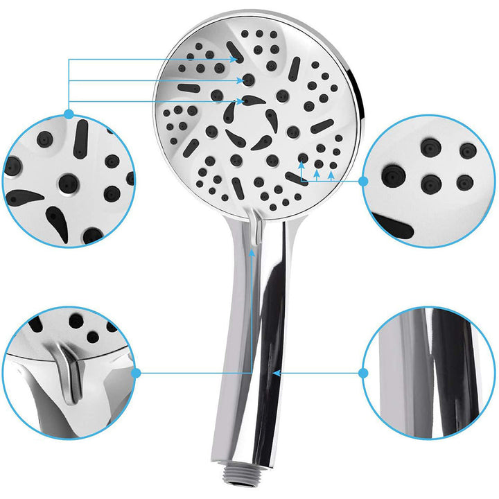 Lisslune | Modern Dual Shower Head Square High Arc Shower Head in Silver