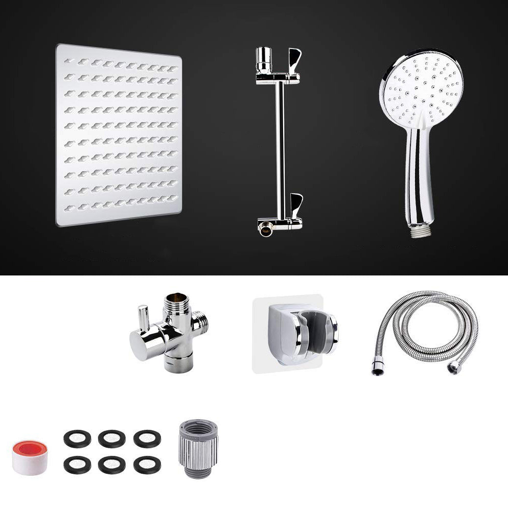 Lisslune | Modern Dual Shower Head Square High Arc Shower Head in Silver