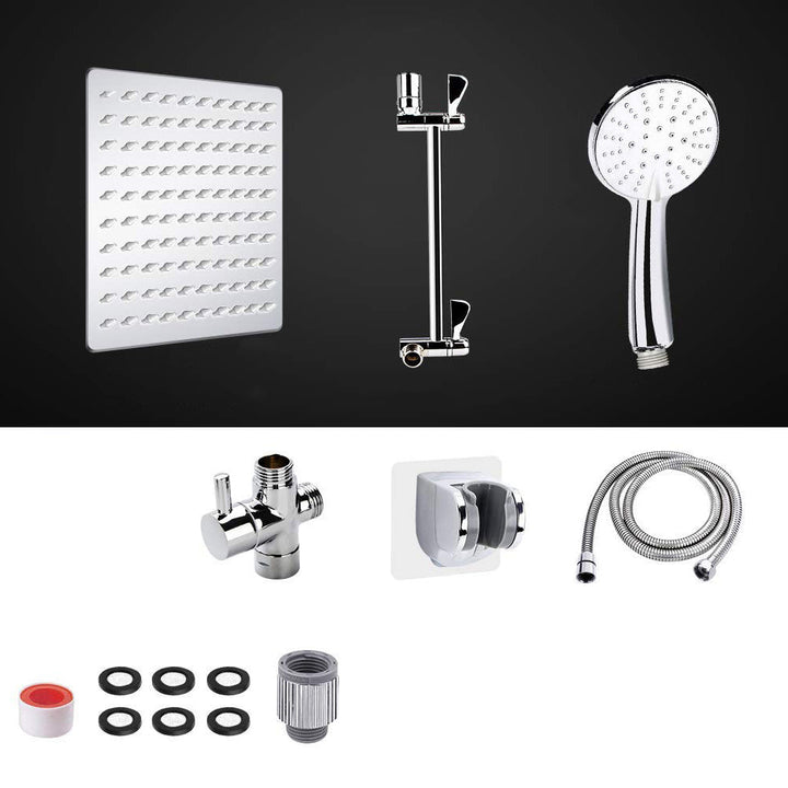 Lisslune | Modern Dual Shower Head Square High Arc Shower Head in Silver