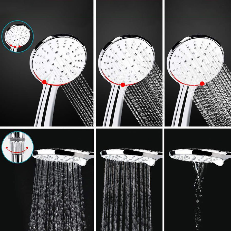 Lisslune | Modern Dual Shower Head Square High Arc Shower Head in Silver