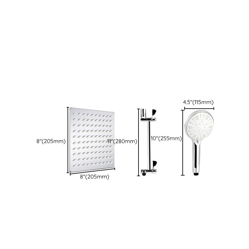 Lisslune | Modern Dual Shower Head Square High Arc Shower Head in Silver