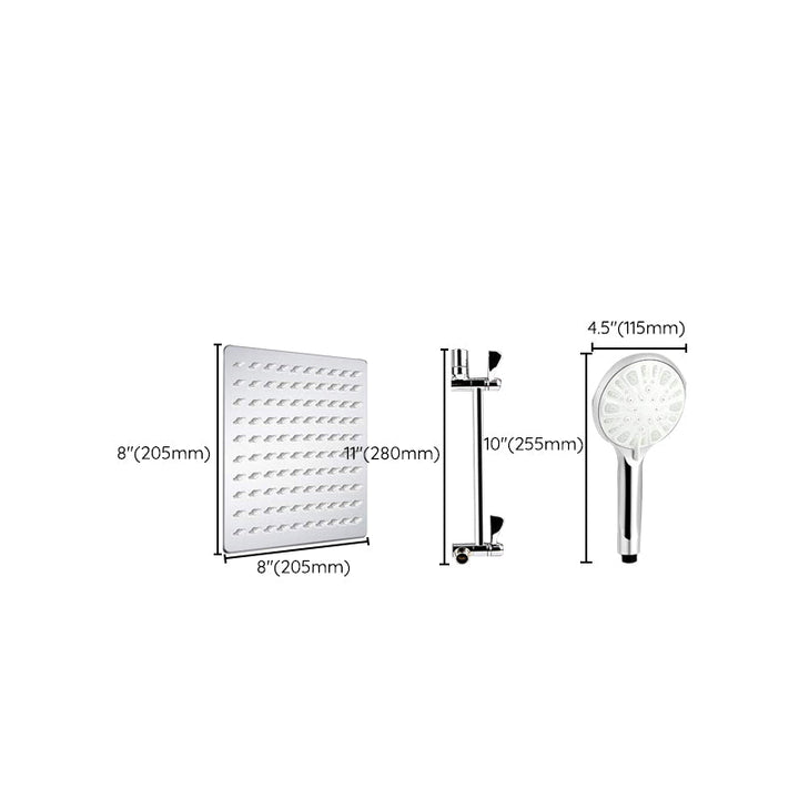 Lisslune | Modern Dual Shower Head Square High Arc Shower Head in Silver