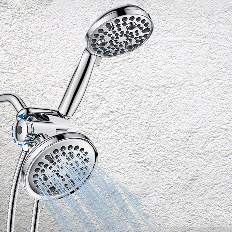 Lisslune | Contemporary Shower Combination Adjustable Shower Head Chrome Ceiling Mounted Round Shower Head