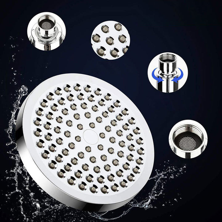 Lisslune | Modern Standard Shower Set Double Round Metal Adjustable Spray Pattern Shower Head