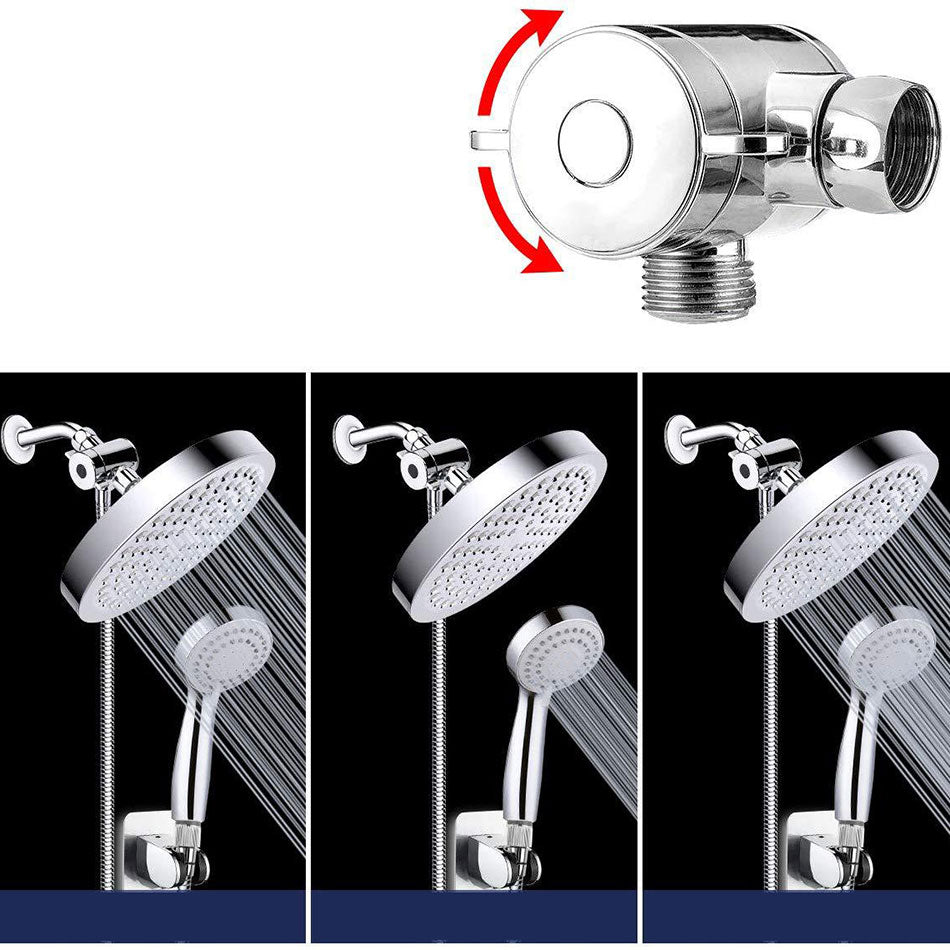 Lisslune | Modern Standard Shower Set Double Round Metal Adjustable Spray Pattern Shower Head