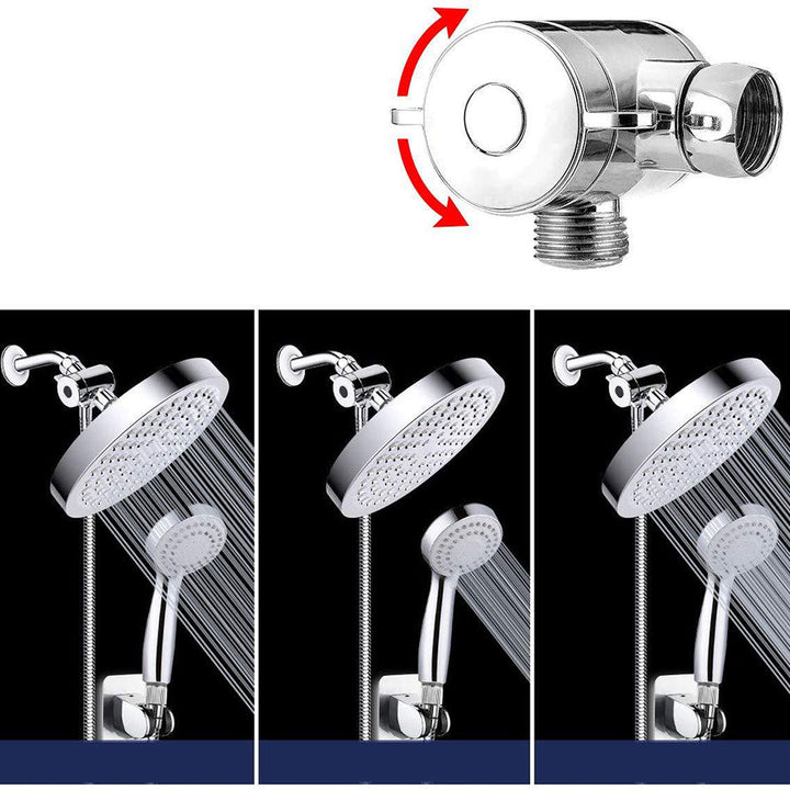 Lisslune | Modern Standard Shower Set Double Round Metal Adjustable Spray Pattern Shower Head